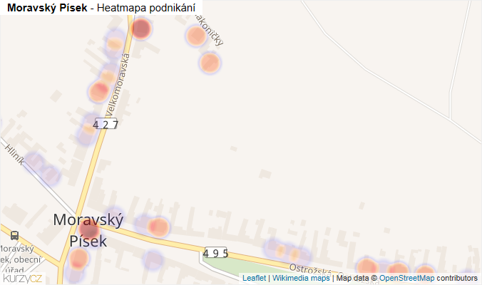 Mapa Moravský Písek - Firmy v obci.