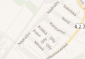 Krátká v obci Moravský Písek - mapa ulice