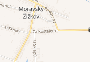 Za Kostelem v obci Moravský Žižkov - mapa ulice