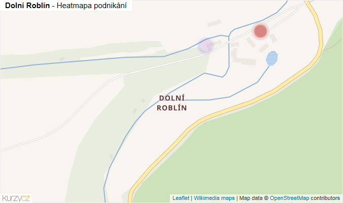 Mapa Dolní Roblín - Firmy v části obce.