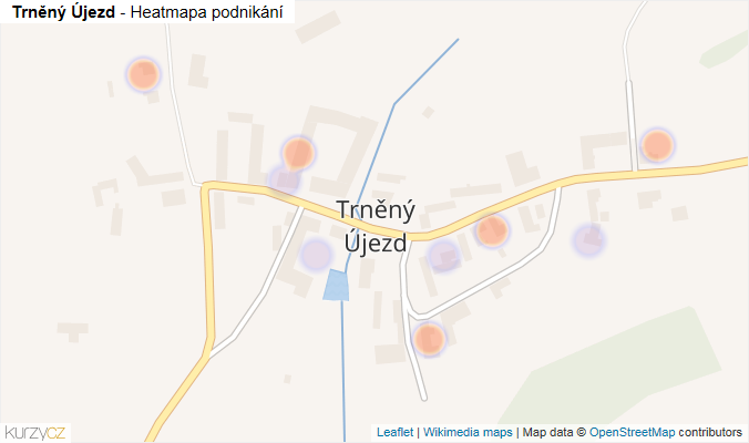 Mapa Trněný Újezd - Firmy v části obce.