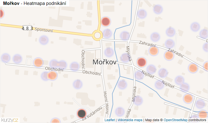 Mapa Mořkov - Firmy v části obce.