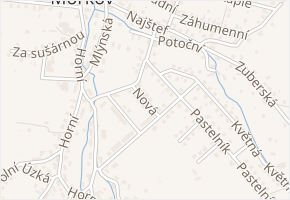 Nová v obci Mořkov - mapa ulice
