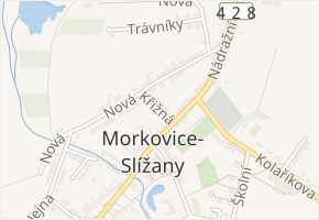 Křižná v obci Morkovice-Slížany - mapa ulice