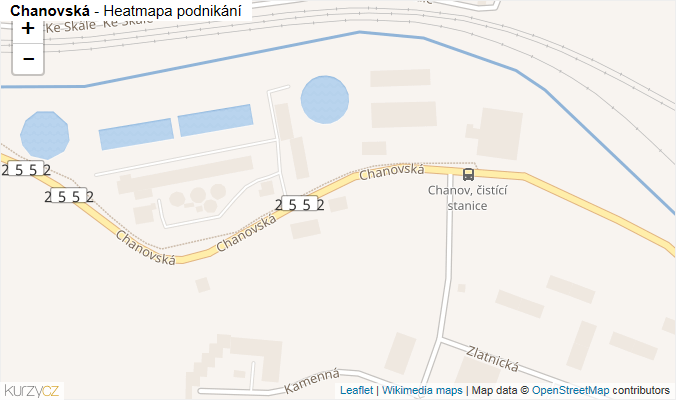 Mapa Chanovská - Firmy v ulici.