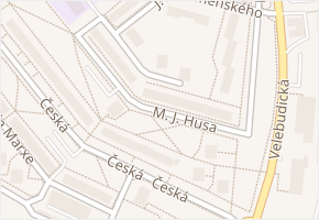 M. J. Husa v obci Most - mapa ulice