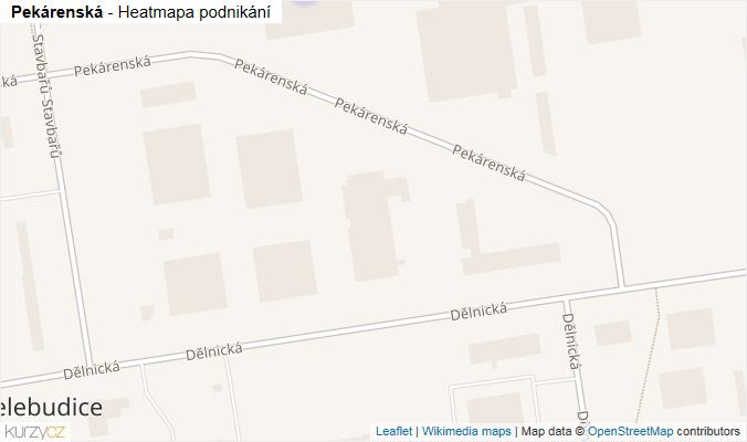 Mapa Pekárenská - Firmy v ulici.