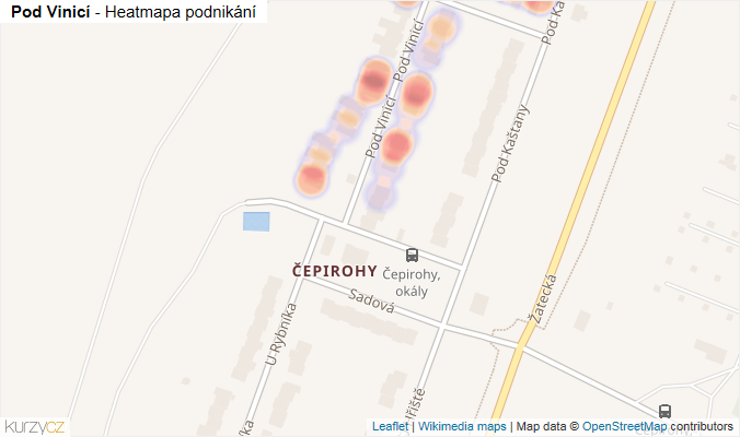 Mapa Pod Vinicí - Firmy v ulici.