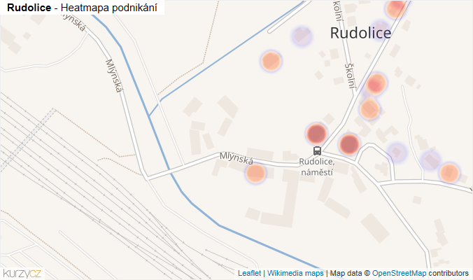 Mapa Rudolice - Firmy v části obce.