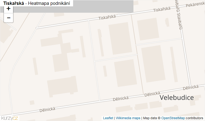 Mapa Tiskařská - Firmy v ulici.