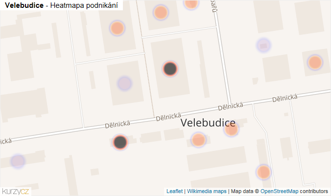 Mapa Velebudice - Firmy v části obce.