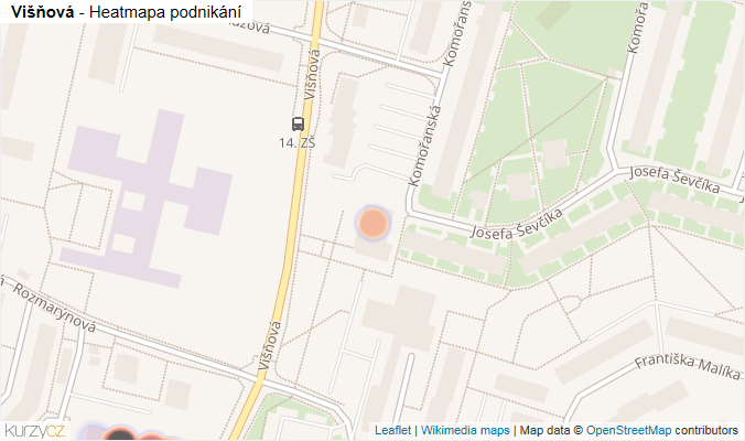 Mapa Višňová - Firmy v ulici.