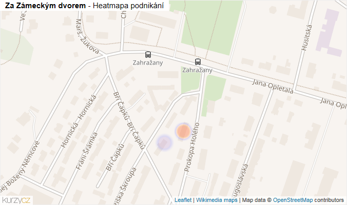 Mapa Za Zámeckým dvorem - Firmy v ulici.