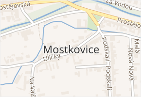 Mostkovice v obci Mostkovice - mapa části obce