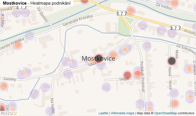 Mapa Mostkovice - Firmy v části obce.