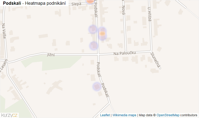 Mapa Podskalí - Firmy v ulici.