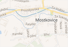Salatky v obci Mostkovice - mapa ulice
