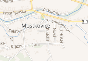 Slepá v obci Mostkovice - mapa ulice