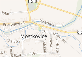 U Pomníku v obci Mostkovice - mapa ulice