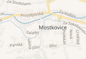 Uličky v obci Mostkovice - mapa ulice