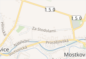 Za Stodolami v obci Mostkovice - mapa ulice