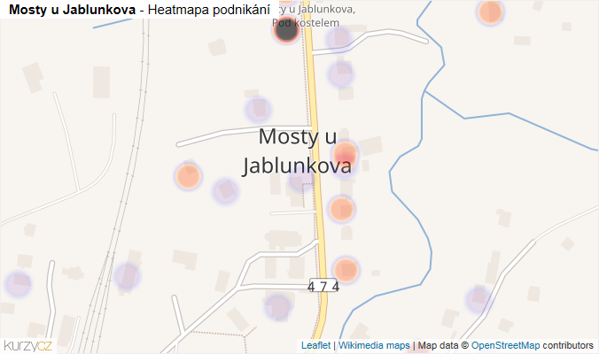 Mapa Mosty u Jablunkova - Firmy v části obce.
