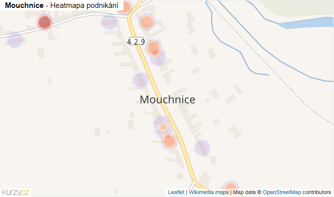 Mapa Mouchnice - Firmy v části obce.