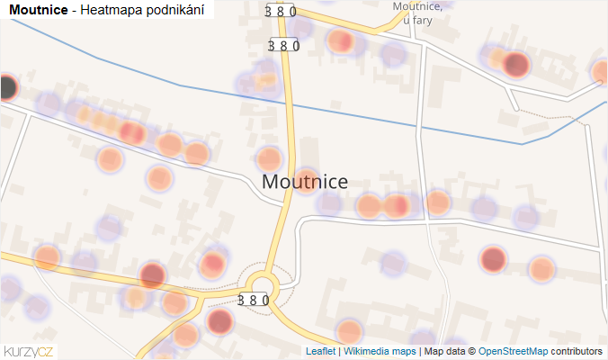 Mapa Moutnice - Firmy v části obce.