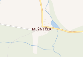 Mlýneček v obci Mrákov - mapa části obce
