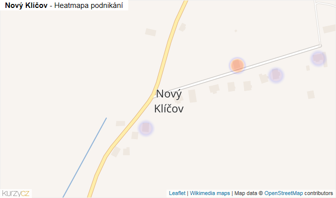 Mapa Nový Klíčov - Firmy v části obce.