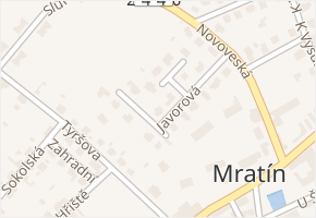 Javorová v obci Mratín - mapa ulice