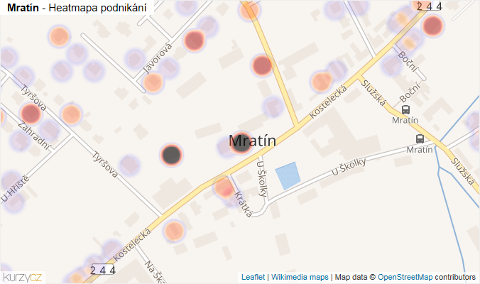 Mapa Mratín - Firmy v části obce.