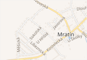 Tyršova v obci Mratín - mapa ulice
