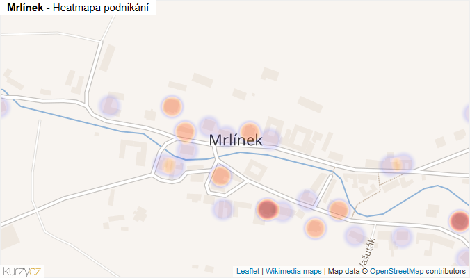 Mapa Mrlínek - Firmy v části obce.