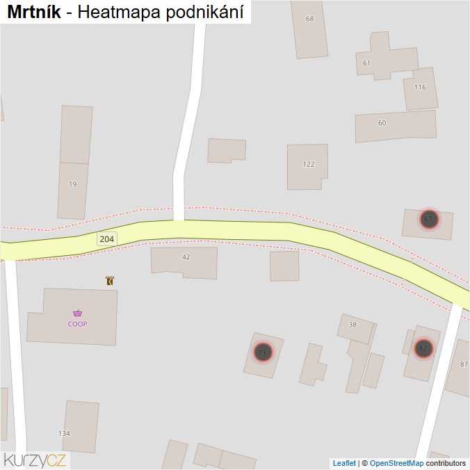 Mapa Mrtník - Firmy v obci.