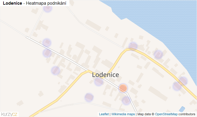 Mapa Lodenice - Firmy v části obce.