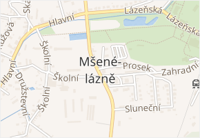 Ovčín v obci Mšené-lázně - mapa ulice