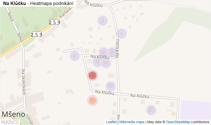 Mapa Na Klůčku - Firmy v ulici.