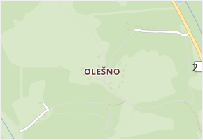 Olešno v obci Mšeno - mapa části obce