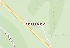 Romanov v obci Mšeno - mapa části obce