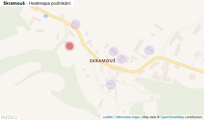 Mapa Skramouš - Firmy v části obce.