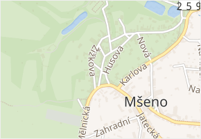 Tyršova v obci Mšeno - mapa ulice