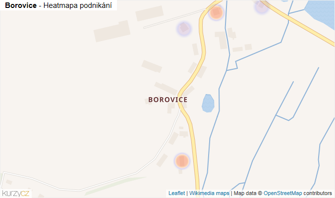 Mapa Borovice - Firmy v části obce.