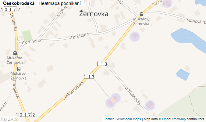 Mapa Českobrodská - Firmy v ulici.