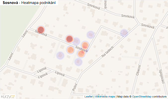 Mapa Sosnová - Firmy v ulici.