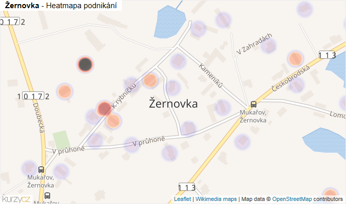 Mapa Žernovka - Firmy v části obce.