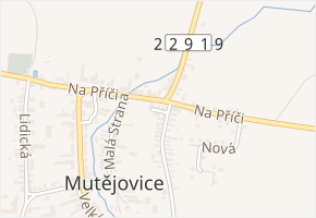 Krátká v obci Mutějovice - mapa ulice