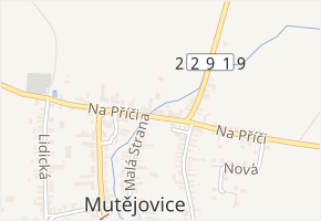 Na Příči v obci Mutějovice - mapa ulice