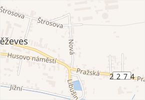 Nová v obci Mutějovice - mapa ulice