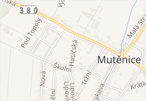 Hasičská v obci Mutěnice - mapa ulice